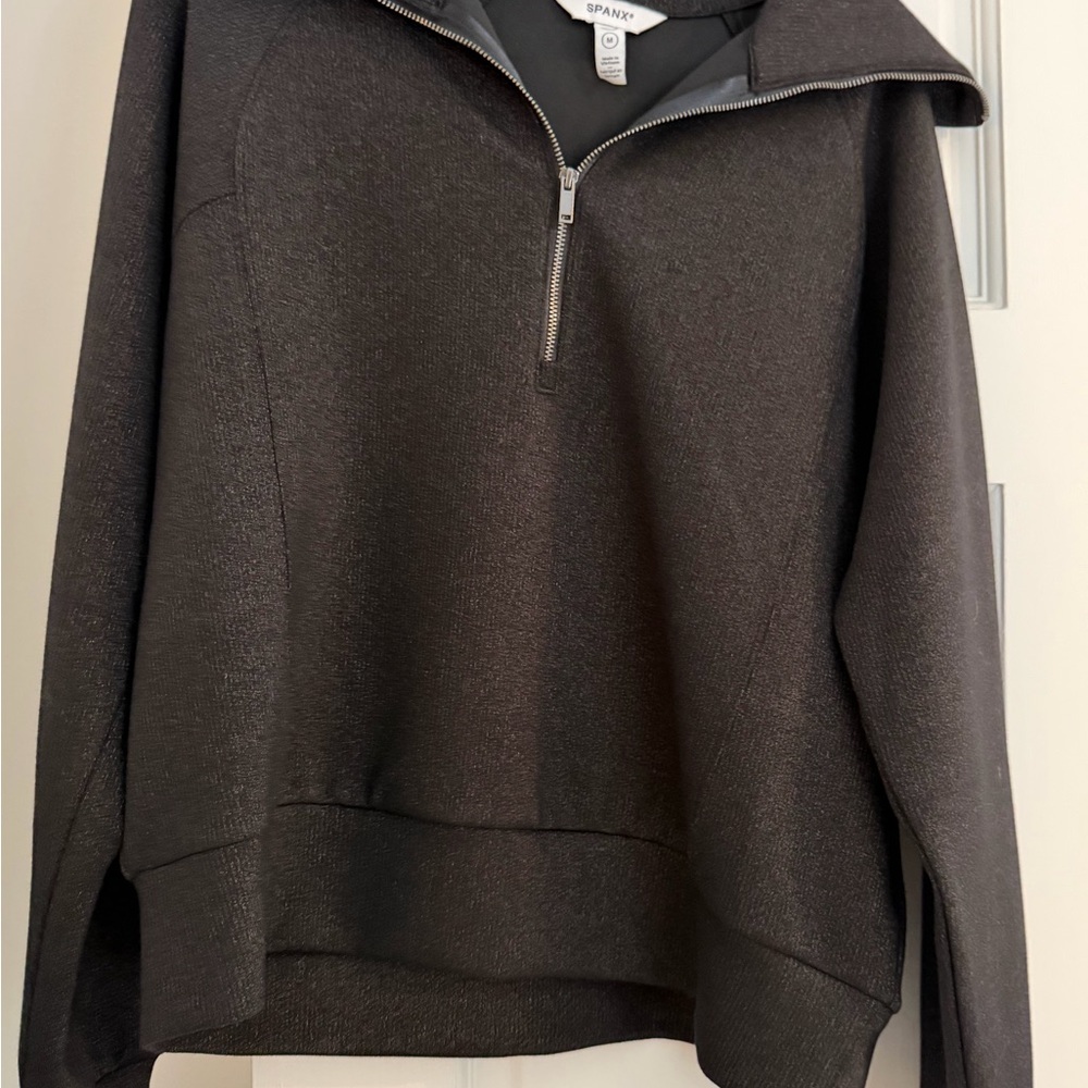 SPANX Womens Charcoal Zip Up pullover